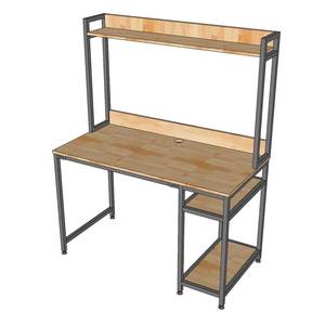 Integrated 120x60x150cm Rubber Wood <b>Desk</b> with Bookshelf FD68058 Simple Design <b>Computer</b>/Laptop Table with Drawer and Storage - Product Image 4