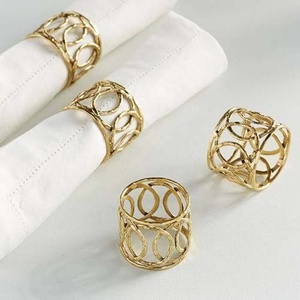 Napkin <b>Holder</b> Metal Gold Wire <b>Ring</b> for Wedding Party Napkin <b>Ring</b> Simple Fashion Wedding Table Decoration Gold Napkin <b>Rings</b> - Product Image 6