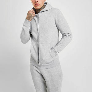 Ventes en gros de survêtements de sport 100% coton avec fermeture éclair, logo personnalisé, ensembles de survêtements pour hommes à vendre - Product Image 3