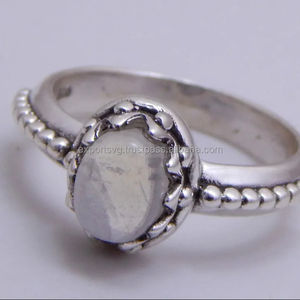 Bague en argent 925 classique avec pierre de lune arc-en-ciel, design unique, nouvelle arrivée, haute qualité, cadeau pour elle, bijoux - Product Image 1