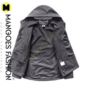 <b>Men's</b> Camouflage Tactical <b>Soft</b> <b>Shell</b> <b>Jacket</b> High Street Winter Stand Corduroy Windproof Breathable Lightweight Cotton/Polyester - Product Image 3