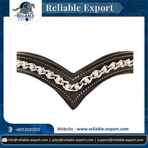 Banda para la frente de cuero decorada con cristal de perla blanca en espiral personalizada, último diseño, brida ecuestre elegante para montar a caballo occidental - Product Image 2