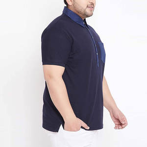 Polo personalizado liso de color azul marino para hombre, Polo de manga corta deportivo informal con cierre de botón para hombre, lo mejor para ropa de calle - Product Image 3
