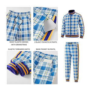 Conjunto deportivo de poliéster para hombre con cierre de cremallera, transpirable, informal, para correr, gimnasio, fitness. - Product Image 4