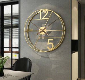 Decorative handcrafted metal iron wall clock with unique roman numeral design best for home living room vintage style - Product Image 1