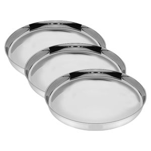 Plateau à nourriture en acier inoxydable, plat à thali, vaisselle en acier inoxydable, plateau à thali en acier inoxydable au Royaume-Uni, plaque à thali - Product Image 2