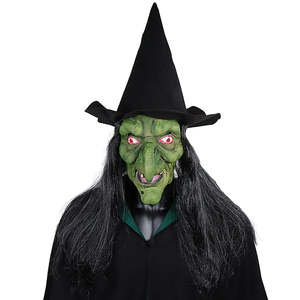 Masque Sorcier pour Halloween, masques de fête d'horreur en latex et tissu de soie pour décorations de Noël, fournitures élégantes pour fêtes - Product Image 5