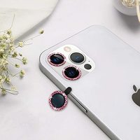 Protecteur d'objectif de caméra HD transparent en diamant pour IPhone 13 Pro Max 9D protecteur de caméra en métal pour IPhone 14 protecteurs d'écran