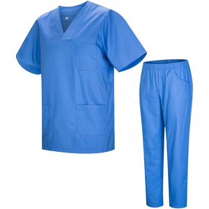 Ensembles de gommage hospitalier confortables avec tissu sergé Durable infirmière travail médical ensemble de gommage à la figue avec manches courtes femmes ensemble de gommage haut - Product Image 5