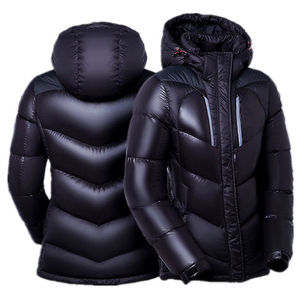 Otoño/Invierno Tallas grandes Unisex Lona con capucha A prueba de viento Slim Fit Chaqueta acolchada de longitud media - Product Image 2