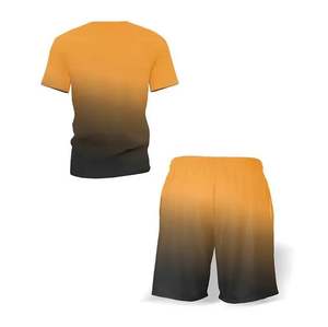 100% Polyester grande taille été hommes Gym Fitness ensemble de vêtements de sport séchage rapide vêtements d'entraînement ensembles courts vêtements de sport - Product Image 4
