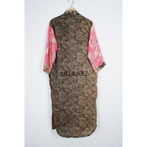 Kimono de Seda Pura Hecho a Mano, Ligero, Vintage, Elegante, Lujoso y Suave, Ropa de Dormir India - Product Image 5