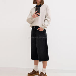 Pantalones cortos de mezclilla para mujer, pantalones cortos de mezclilla de cintura alta transpirables a la moda para mujer con lavado de piedra personalizado transpirable - Product Image 2