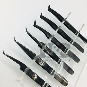High Quality Sustainable Eyelash Extension Tweezers with Star Handle Logo Pointed Tip Handmade Tweezer <b>Mink</b> Tweezers - Product Image 2