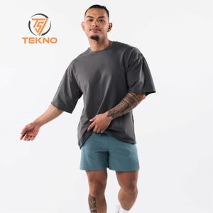 เสื้อยืด220GSM ฮิปฮอปผ้าฝ้ายคุณภาพสูงผ้าถักแบบเรียบยาวโอเวอร์ไซส์ปี100% - Product Image 1