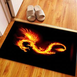 Tapis imprimé en 3D Dragon Fire, motif animal mignon, lavable en machine, décoration moderne pour la maison, tapis à poils doux - Product Image 5