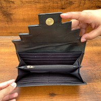 Dompet tangan kulit sapi ukir totol tangan dompet Clutch kulit bulu rancangan antik kartu kredit kulit warna cokelat hadiah dompet uang tunai