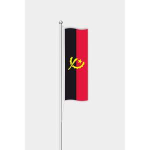 Drapeau personnalisé Angola 3x5 pieds en polyester et coton avec logo personnalisé imprimé numériquement pour usage extérieur, mât de drapeau vertical en aluminium - Product Image 1