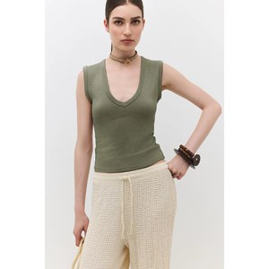 T-shirt décontracté et mignon pour femmes 100% coton Léger et respirant Coupe ajustée Tailles XS XXS XL avec décorations en maille et rayures - Product Image 4