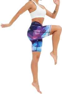 กางเกงขาสั้นเอวสูงสำหรับผู้หญิงกางเกงโยคะเอวสูงระบายอากาศได้สำหรับใส่ไปยิมฟิตเนสแบบมีกระเป๋าข้างสำหรับนักขี่จักรยานใส่วิ่ง - Product Image 3