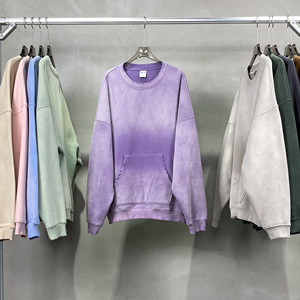 Conjunto de sudaderas con capucha personalizadas al por mayor 360gsm de tela para hombres y mujeres con el mismo color sólido nuevo traje suelto de terciopelo con capucha - Product Image 4