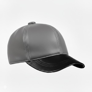 Casquette de baseball unisexe à visière incurvée en cuir PU de haute qualité, couleur unie, impression de logo personnalisée acceptée, vente en gros - Product Image 2