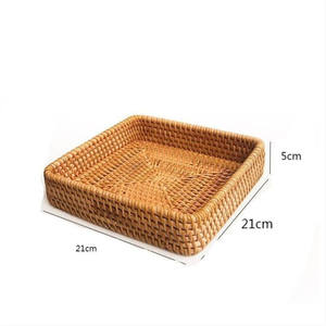 Lot de 3 plateaux de service en rotin naturel faits à la main, vaisselle d'hôtel de haute qualité, décoration directement du Vietnam - Product Image 3
