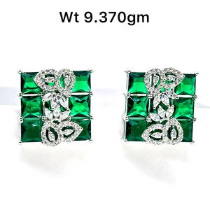Designs uniques bijoux vintage 3A CZ cristal différentes couleurs zircon cubique boucles d'oreilles en gros argenté boucle d'oreille pour les femmes - Product Image 2