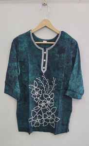 Chickenkari Kaftan Short Kurti Trendy Cómodo Poliéster/Crepé Bordado Estilo Casual para Primavera Otoño Temporadas - Product Image 4