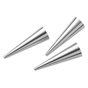 Juego de 3 Moldes de Acero Inoxidable Pedrini Cannoncini Mignon 0093, Herramientas para Hornear y Repostería, 2.5x8.5cm - Product Image 1