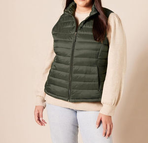 Plus Size Womens Casual Warm Hooded Equestrian Puffer <b>Vest</b> Sleeveless Winter Breathable Nylon Custom Fit <b>Utility</b> - Product Image 4