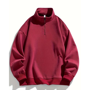 Men Half <b>Zip</b> Sweat <b>Shirt</b> Designed <b>With</b> Stretchable Fabric Comfortable Athletic Fit Breathable Structure Ribbed Collar Adjustable - Product Image 1