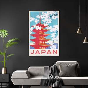 Affiche du gouvernement japonais sur les chemins de fer, cadre noir, matériau en papier pour décoration murale - Product Image 2