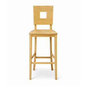 Silla de Bar Minimalista de Madera de Teca Indonesia Resistente, con Respaldo Cuadrado, para Interiores, Jardín, Pub y Bistro - Product Image 2