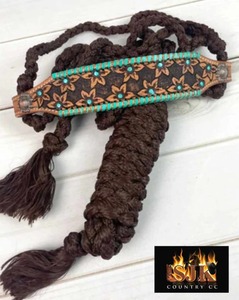 Ensemble de tête et de poitrail en cuir artisanal de qualité supérieure, harnais de haute qualité, design sculpté à la main - Product Image 2