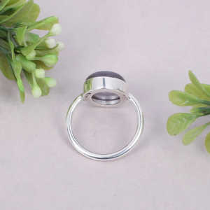 Anillo de plata de ley 92,5 con piedra preciosa de ojo de gato gris natural 16x12mm Tamaño de piedra 4,39mm Peso - Product Image 2