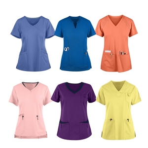 Vêtements d'hôpital pour femmes de qualité supérieure fabriqués en usine ensembles d'uniformes médicaux uniforme personnalisable chemise haute coupe confortable - Product Image 4