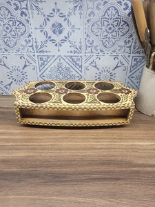 Bandeja cuadrada moderna de madera negra con acabado texturizado, perfecta para servir aperitivos, elegante, duradera, Ideal para el hogar y regalar - Product Image 5