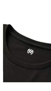 เสื้อยืดคอกลมแขนสั้นสีดำดีไซน์เรียบง่ายสบายๆสำหรับผู้ชายผ้าโพลีเอสเตอร์ทอน้ำหนักเบาฤดูร้อน - Product Image 3