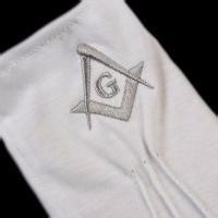 Guantes de algodón de trabajo con logotipo personalizado transpirable bordado masónico azul fino cuadrado y brújula estilo de logotipo de la máquina en tarifa barata suave - Product Image 6