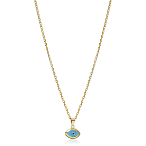 Blue <b>Eye</b> Charm Almond Shape <b>Necklace</b> Wholesale <b>Turkish</b> Handmade 925 Sterling Silver Jewelry for Women - Product Image 1
