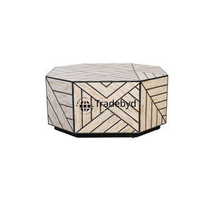 Mesa de centro con incrustaciones de hueso hecha a mano para interiores artísticos Encanto de consola clásica Exclusivamente por Tradebyd - Product Image 5