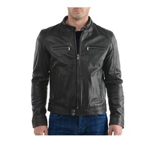 <b>Jacket</b> Leather Biker Black <b>Vintage</b> Slim Fitted Men <b>Motorcycle</b> Lambskin Men - Product Image 2