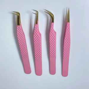 Pinzas para Extensión de Pestañas de Acero Inoxidable de Nuevo Estilo con Puntas de Fibra y Logotipo Personalizado - Product Image 4
