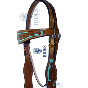 Vente en gros de collier en cuir usiné à la main de l'Ouest Headstall & Breast Plate Set Toutes les tailles disponibles au meilleur prix de l'Inde... - Product Image 3