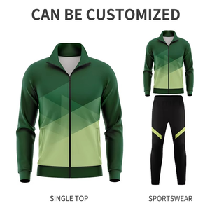Chándales de entrenamiento de lana con cremallera completa personalizados para adultos, hombres, chaquetas de fútbol sólidas, chándal de moda transpirable para mujeres - Product Image 2