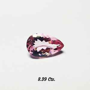 100% ลูกแพร์แบบเหลี่ยมเพชรพลอยมอร์แกไนต์ธรรมชาติสีชมพูสำหรับทำเครื่องประดับอัญมณีกึ่งมีค่าอัญมณีหลวมจำนวนมาก - Product Image 3