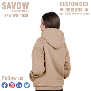 เสื้อฮู้ดดี้ผู้หญิง OEM สั่งทำพิเศษ ทรงโอเวอร์ไซส์ ผ้าฝ้าย 100% เสื้อพูลโอเวอร์แบบครอป เสื้อฮู้ดสตรีทแวร์ แจ็คเก็ตผ้าฟลีซ 360 กรัม แฟชั่นฤดูหนาว - Product Image 2