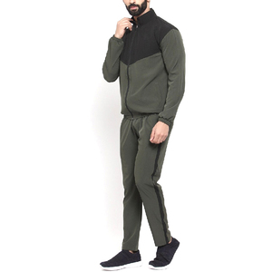 2023 Trajes de chándal de hombre de panel personalizado de calidad superior Trajes de jogging de manga larga verde negro-Pantalones activos de tamaño personalizado al por mayor - Product Image 6