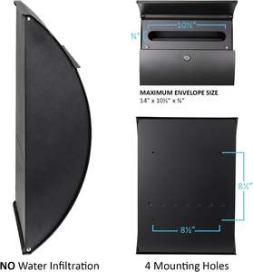 Buzón personalizado montado en la pared, acero galvanizado, paquetes de letras de gran capacidad, bloqueo de Tediton, decoración duradera para el hogar, OEM, ODM - Product Image 2